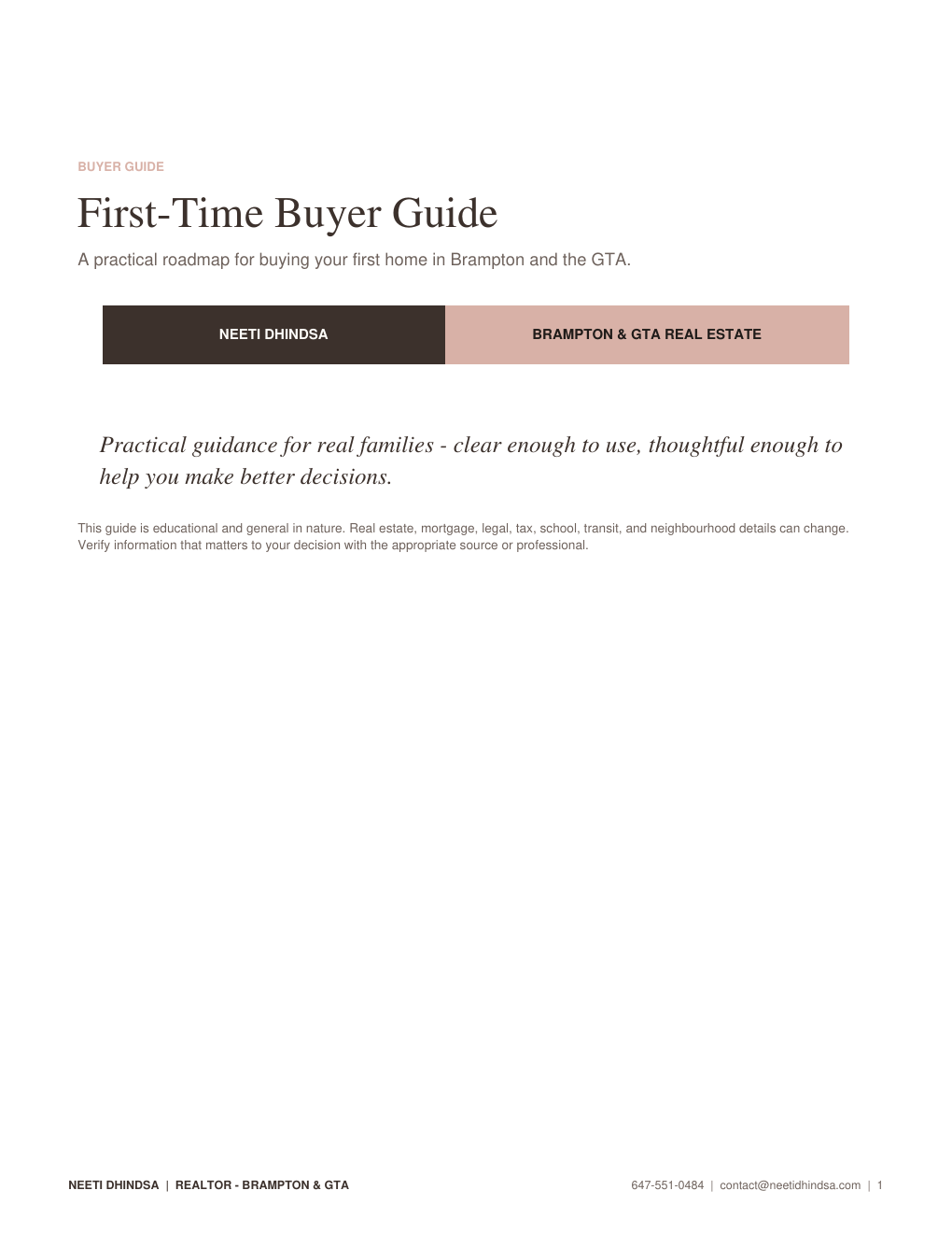 First-Time Buyer Guide cover